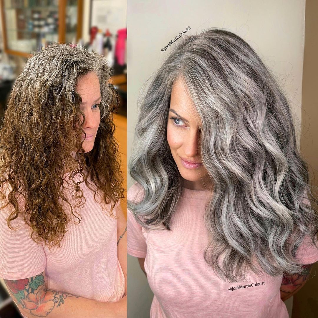 Transitioning to Gray from Warm Brown Hair