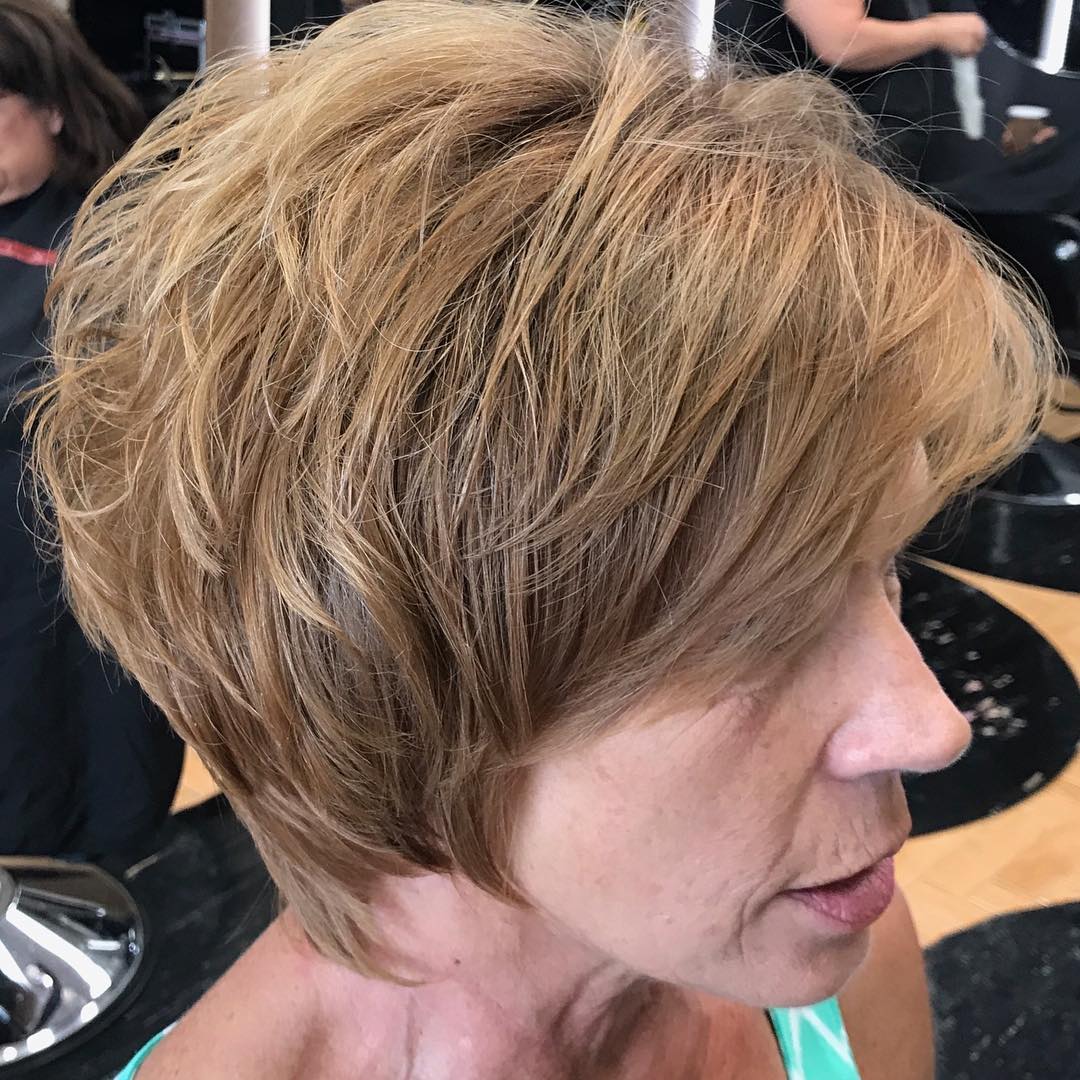 50+ Short Shaggy Light Brown Hairstyle