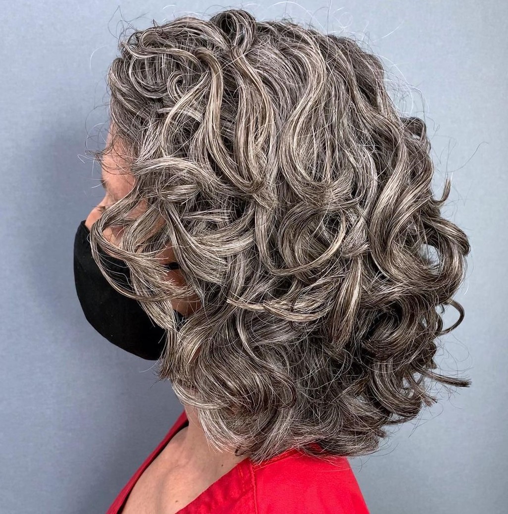Metallic Gray with Dark Hair