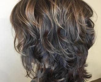 Curly Brunette Shag for Medium Hair