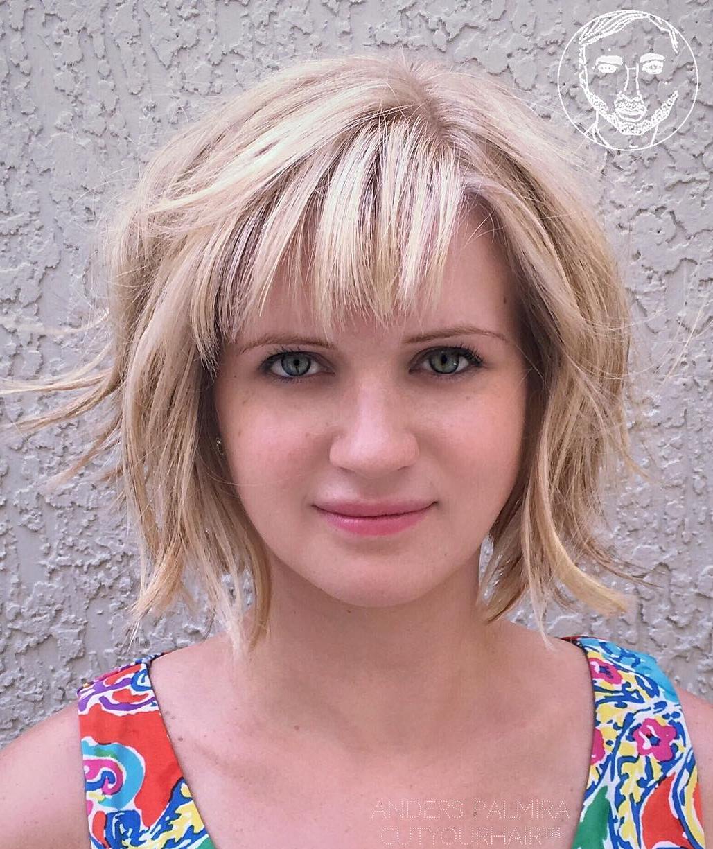Messy Blonde Bob with Bangs