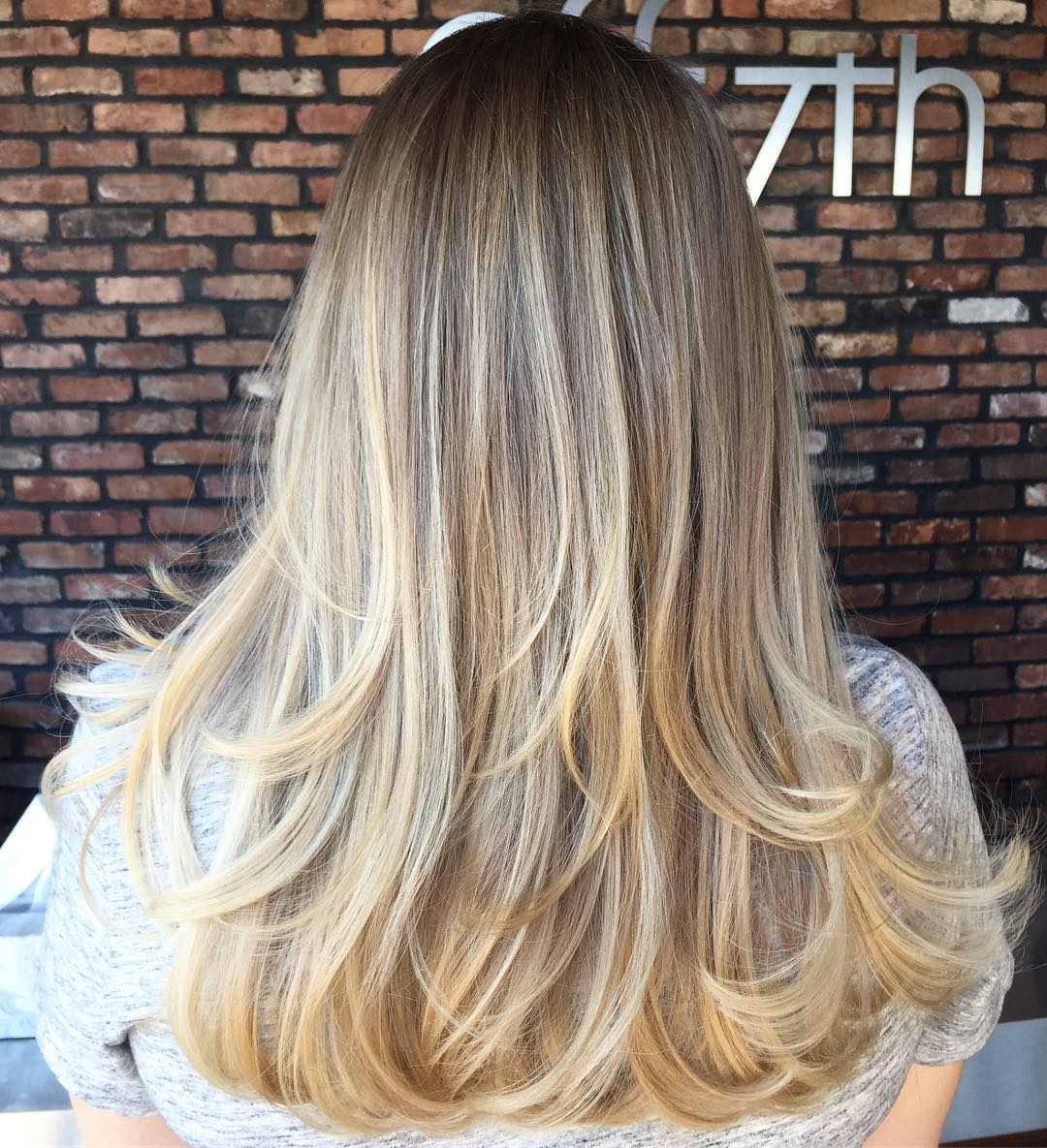 Two-Layer Blonde Balayage Hairstyle