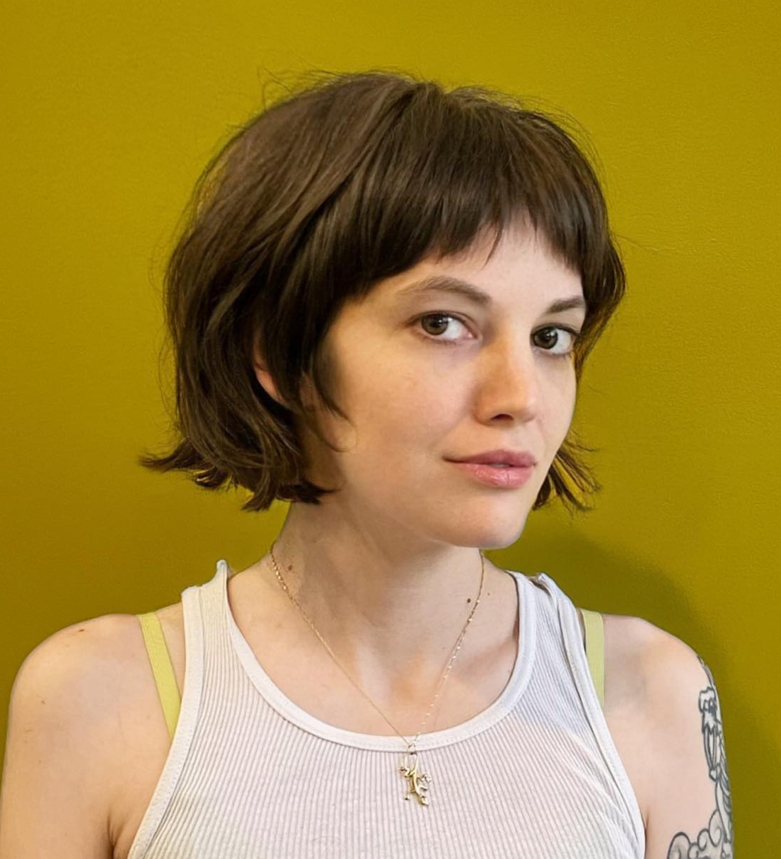 Cropped Shaggy Bob with a Short Fringe