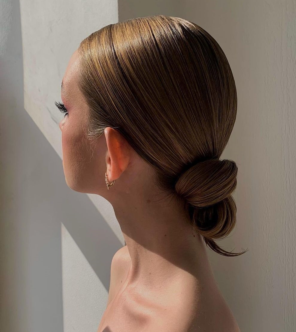 Sleek Low Knot Hairdo