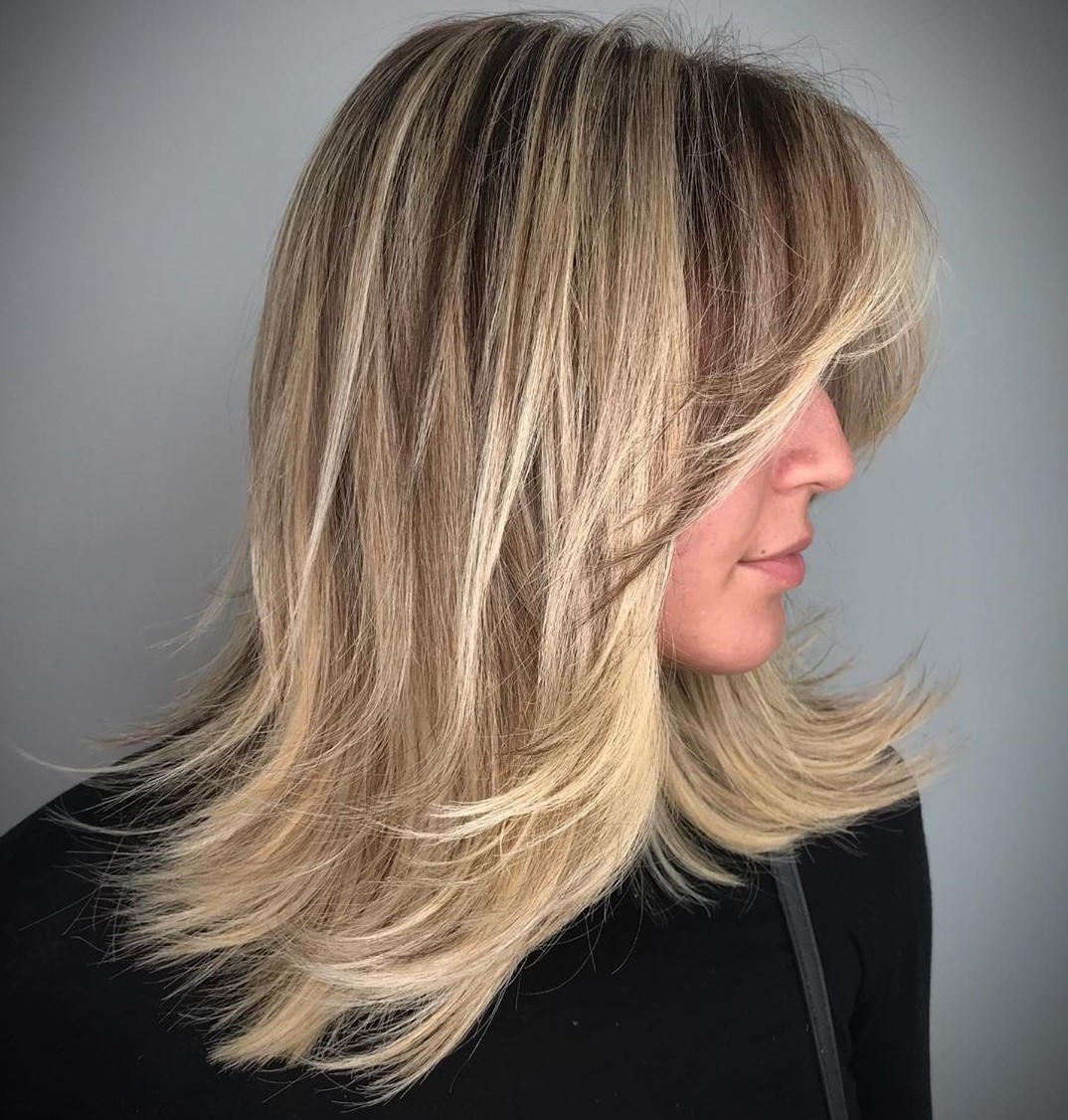Medium Haircut with Bangs for Straight Hair