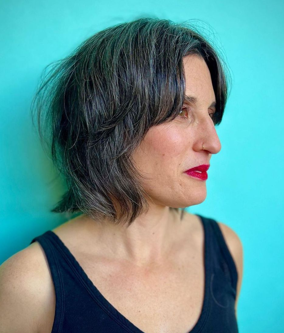Over 40 Shaggy Bob for Coarse Hair