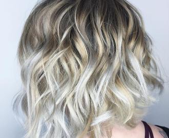 Golden Blonde Bob with Silver Highlights
