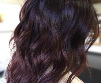 Dark Brown Hair with Subtle Purple Highlights