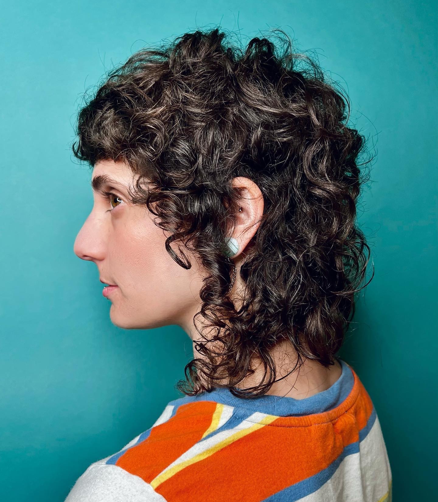 Neck-Length Wolf Cut for Natural Curls