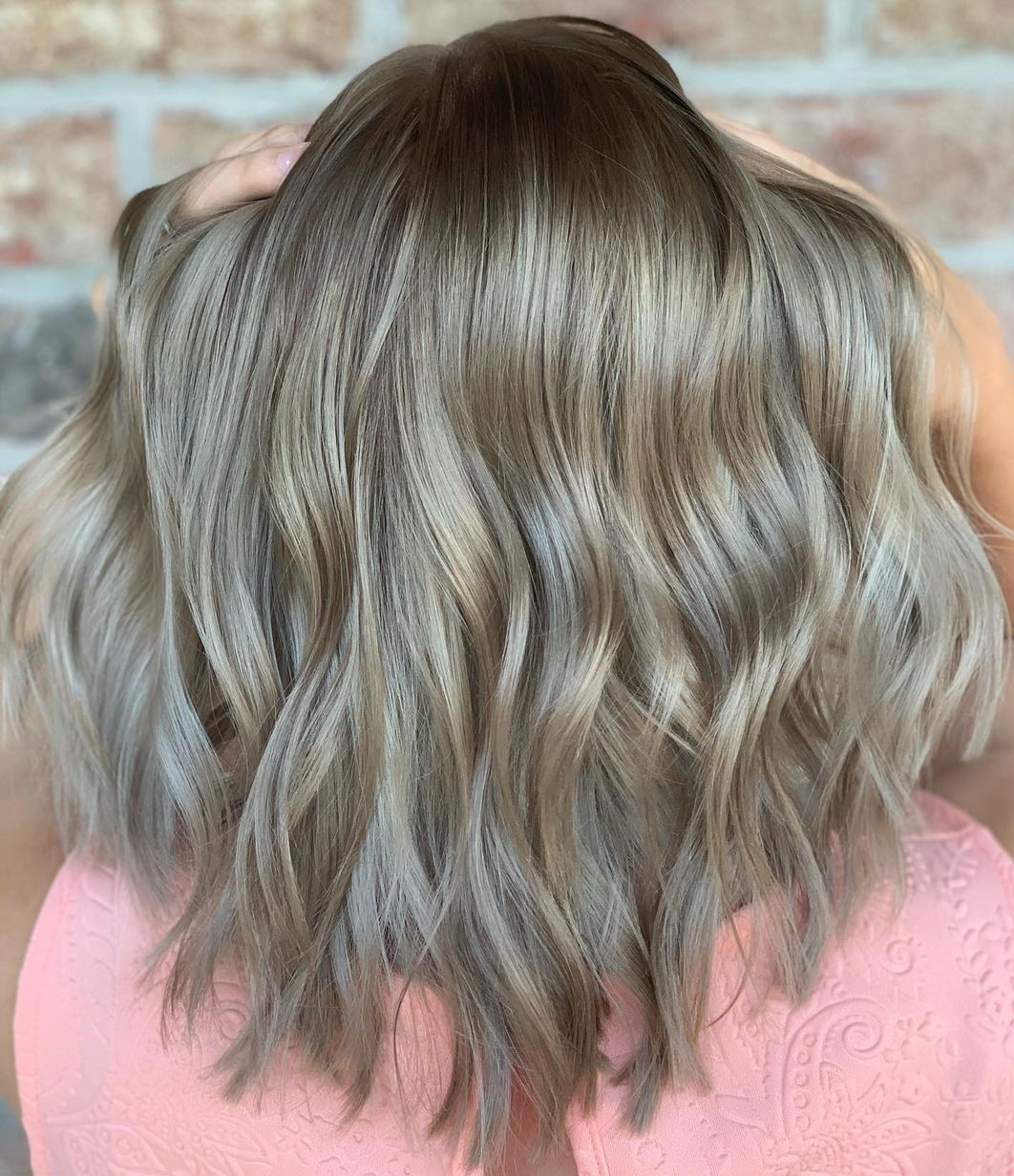 Warm Blonde and Gray Highlights