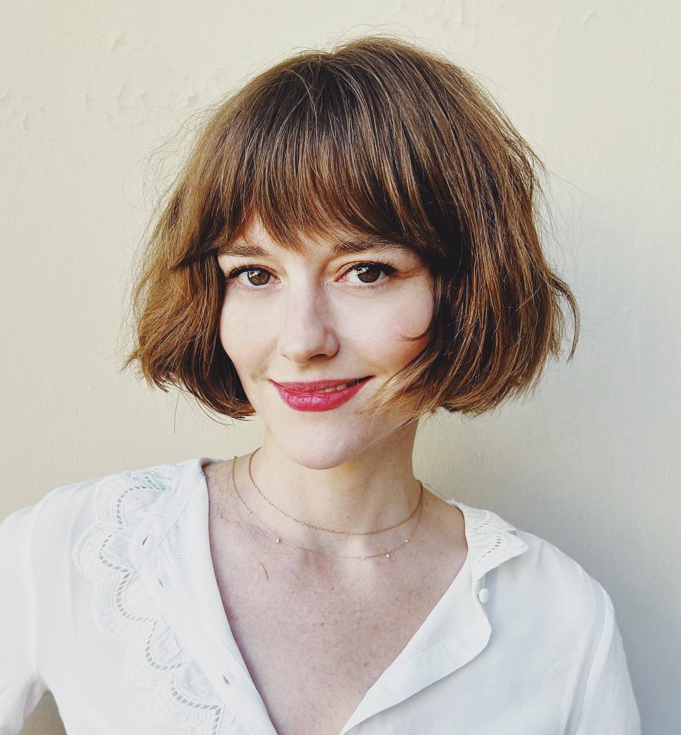 Lip-Length Shaggy Bob for Thick Hair
