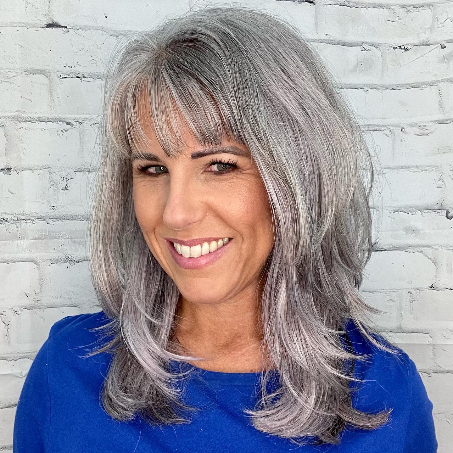 Salt and Pepper Hair with Warm Lowlights