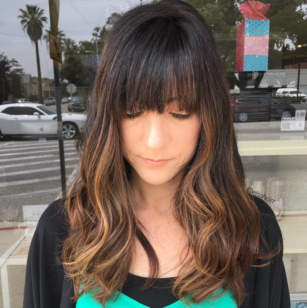 Longer Cut with Waves and Caramel Balayage