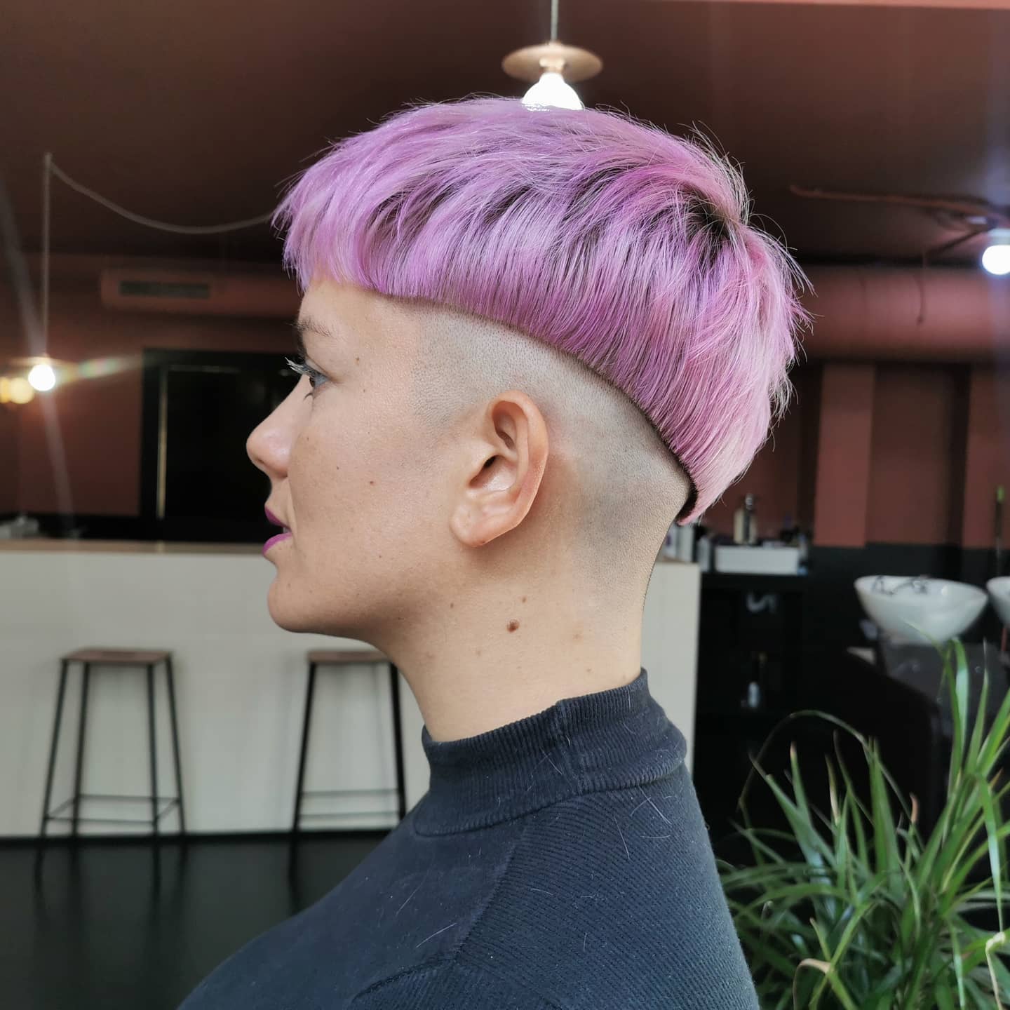 Asymmetric Lilac Bowl Cut