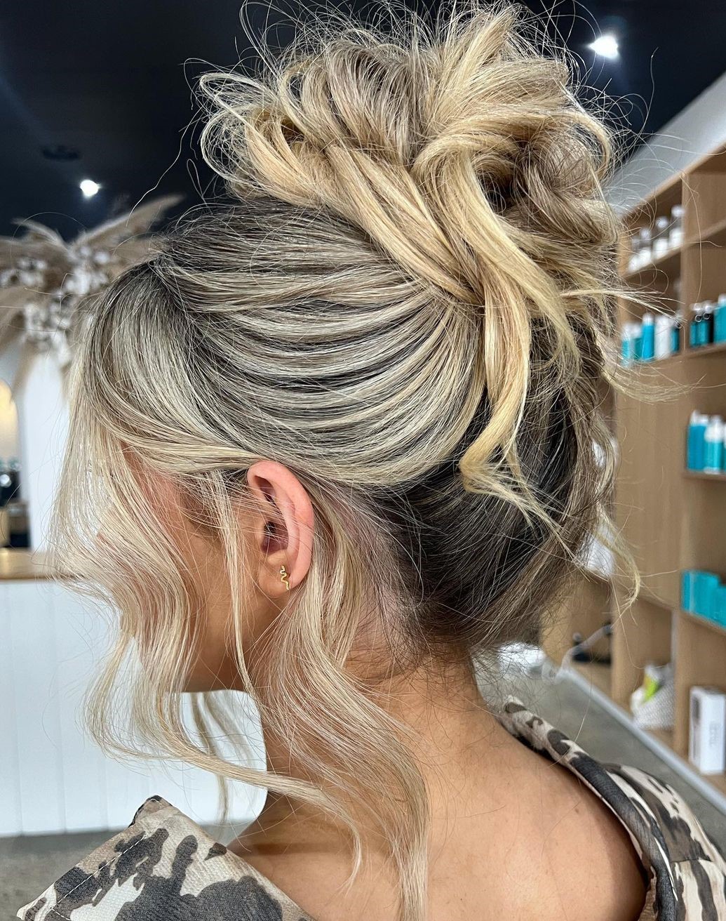 Messy High Bun Updo