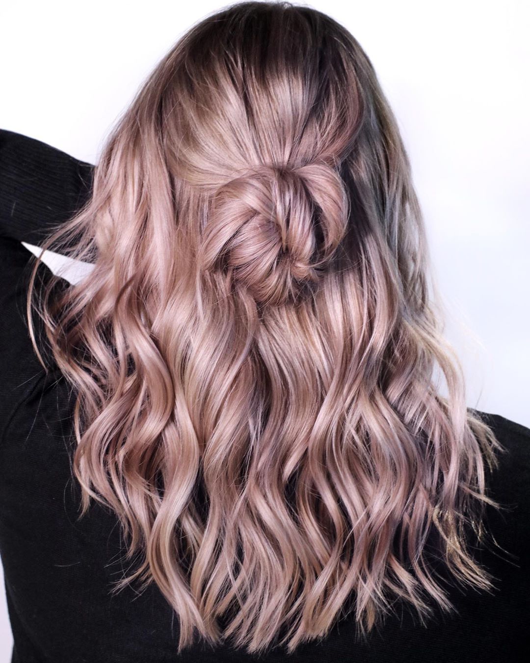 Half Up Knot Updo for Long Hair