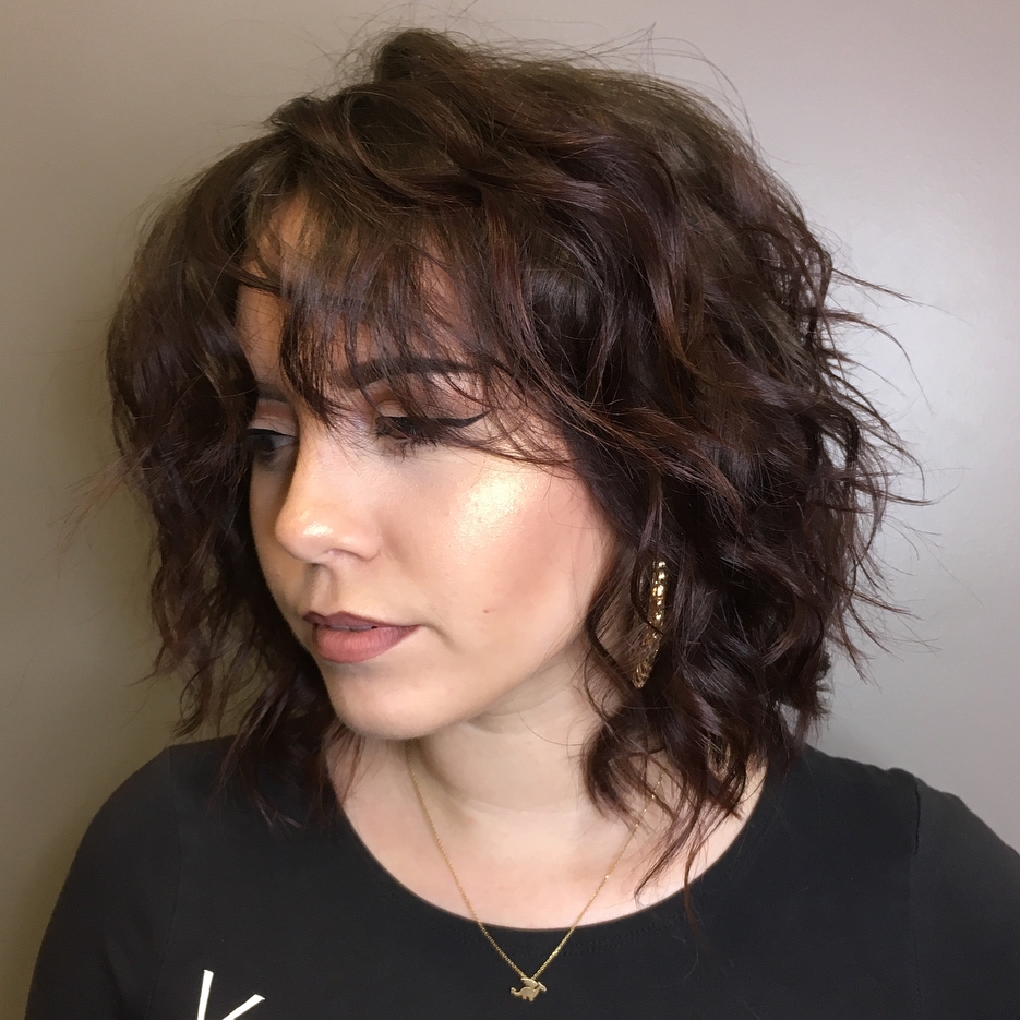 Messy Edgy Curly Shag for Medium Hair
