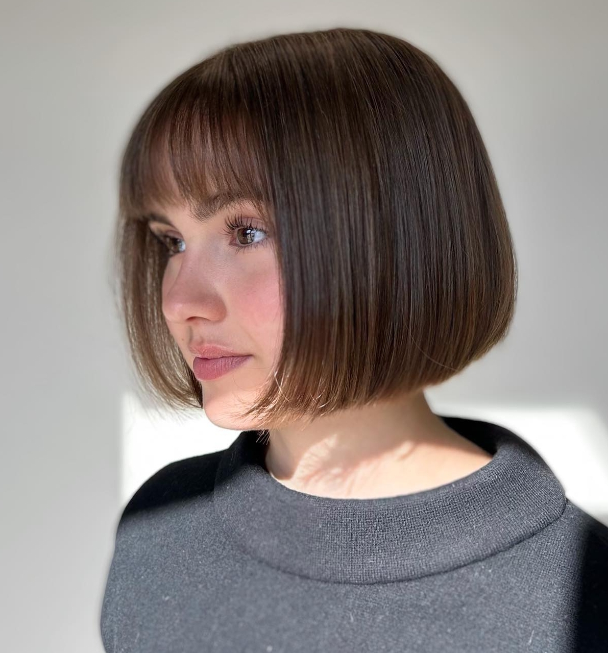 Straight French Bob with See-Through Bangs
