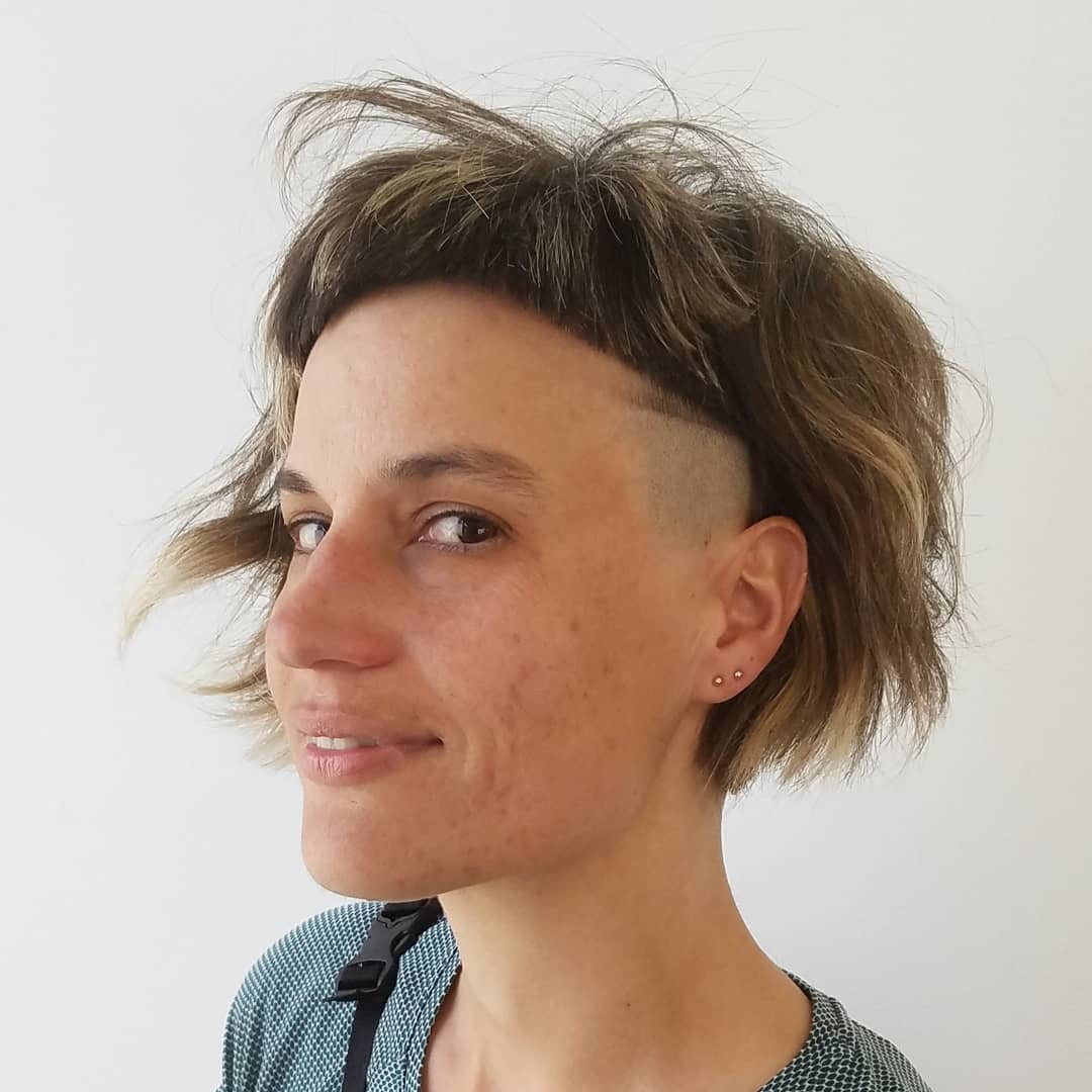 Shaved Half Bowl Cut Half Bob