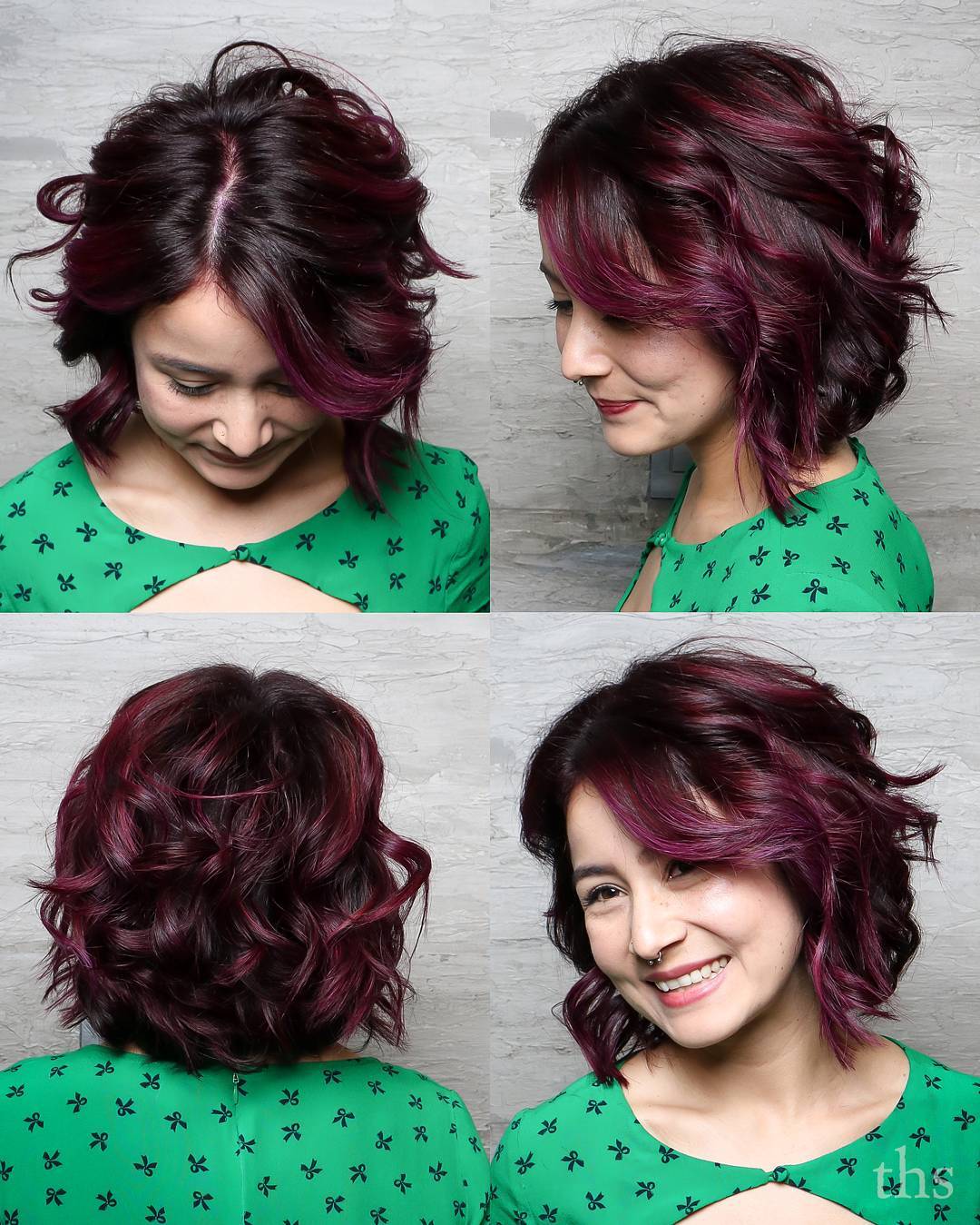 Burgundy Bob with Loose Waves