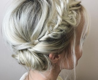Messy Tuck Updo with a Fishtail
