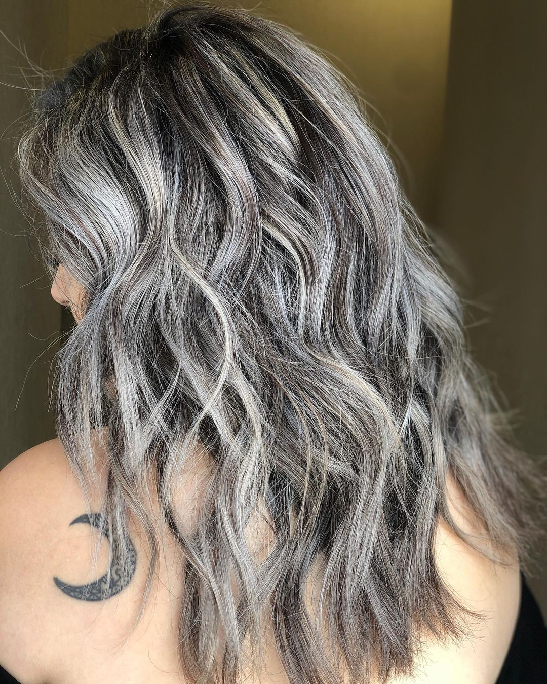 Chocolate Hair with Gray Highlights