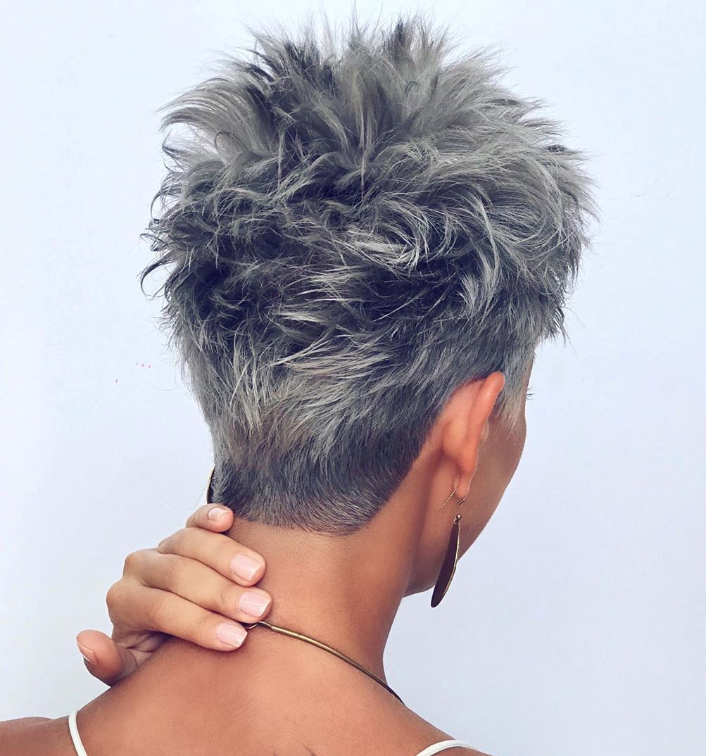 Gray Short Pixie Haircut