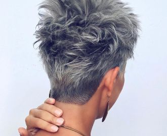 Gray Short Pixie Haircut