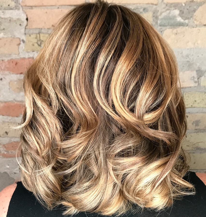 Thick Medium Curly Bob with Layers