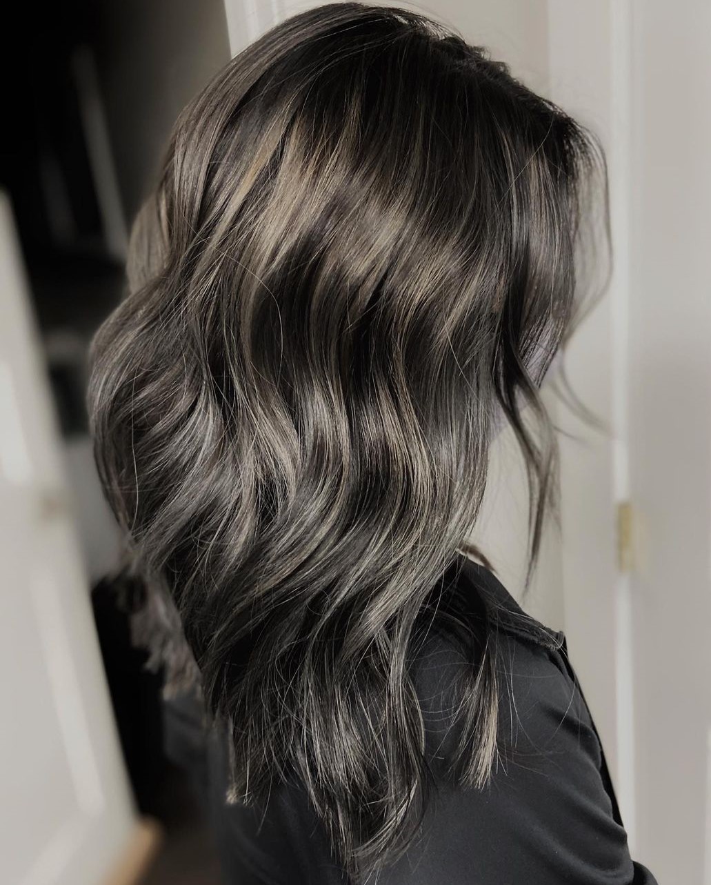 Black Hair with Gray Babylights