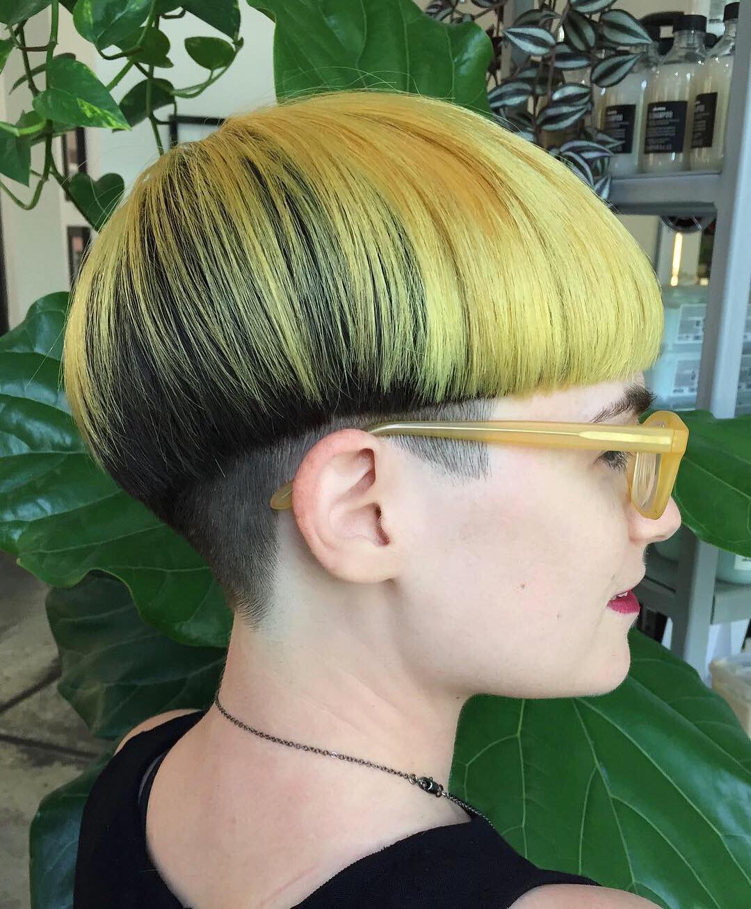 Clean Black-and-Yellow Bowl Cut