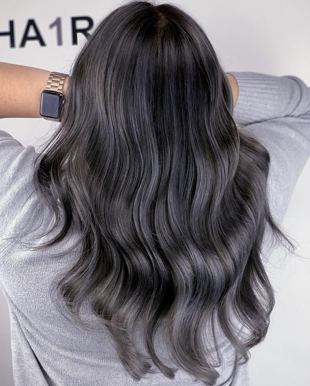 Subtle Gray Highlights for Black Hair