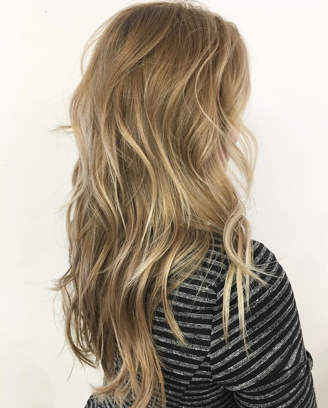 Long Layered Blonde Haircut with Highlights