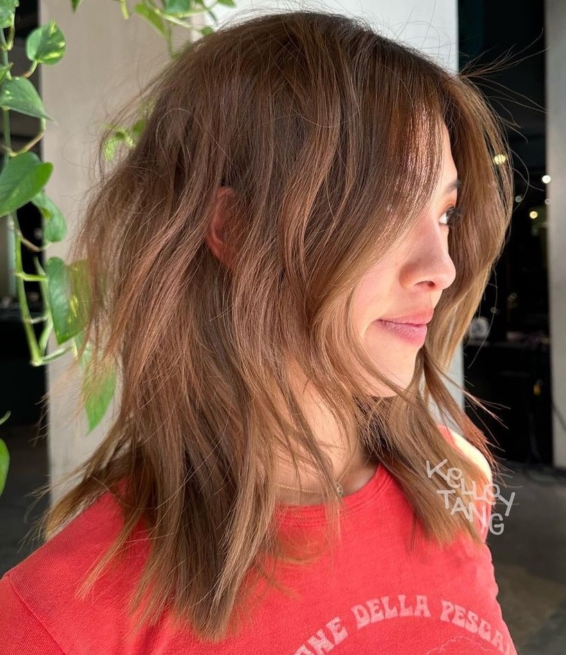 Blunt Cut Shag with Layers for Fine Hair