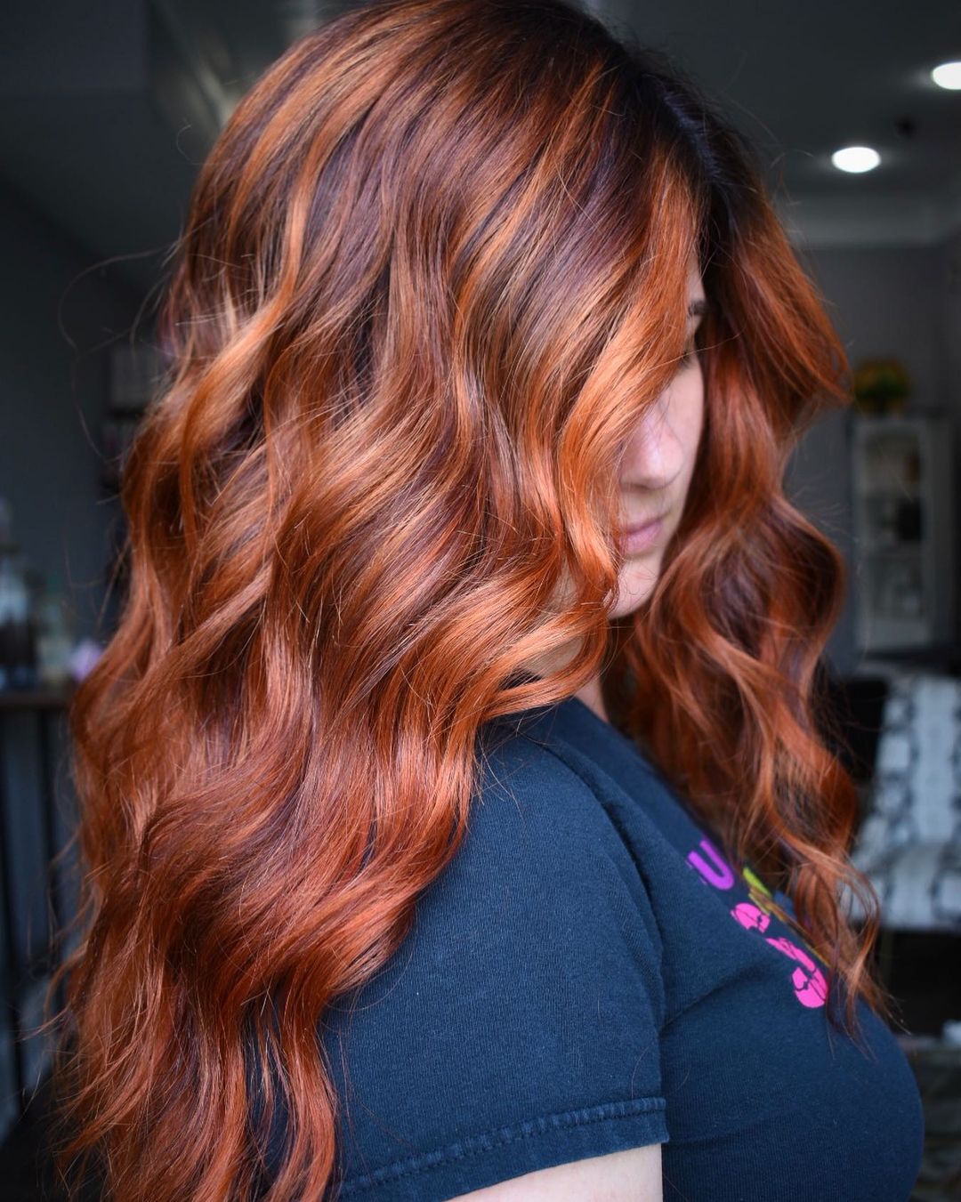 Two-Tone Dark Red Hair Color