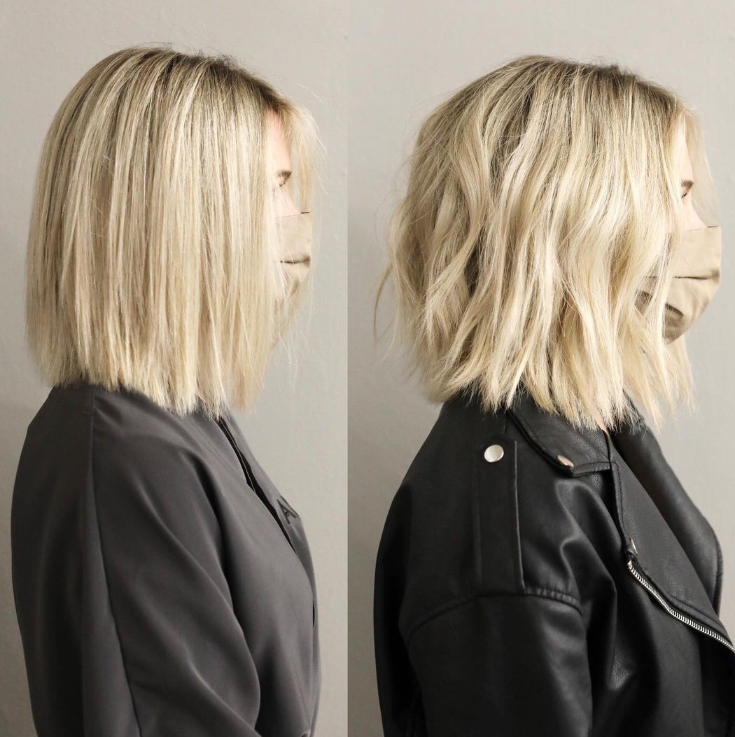 Blonde Lob Haircut for Women