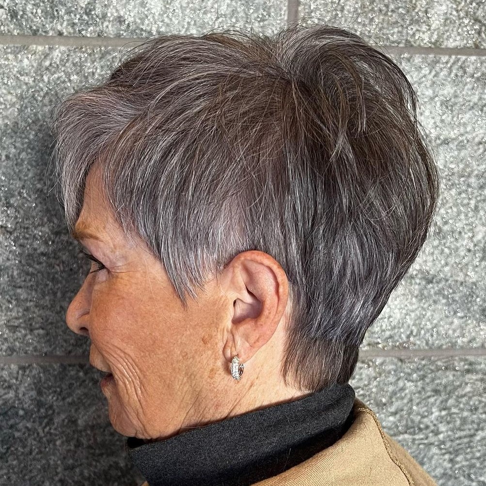 Short Gray Pixie for Thinning Hair