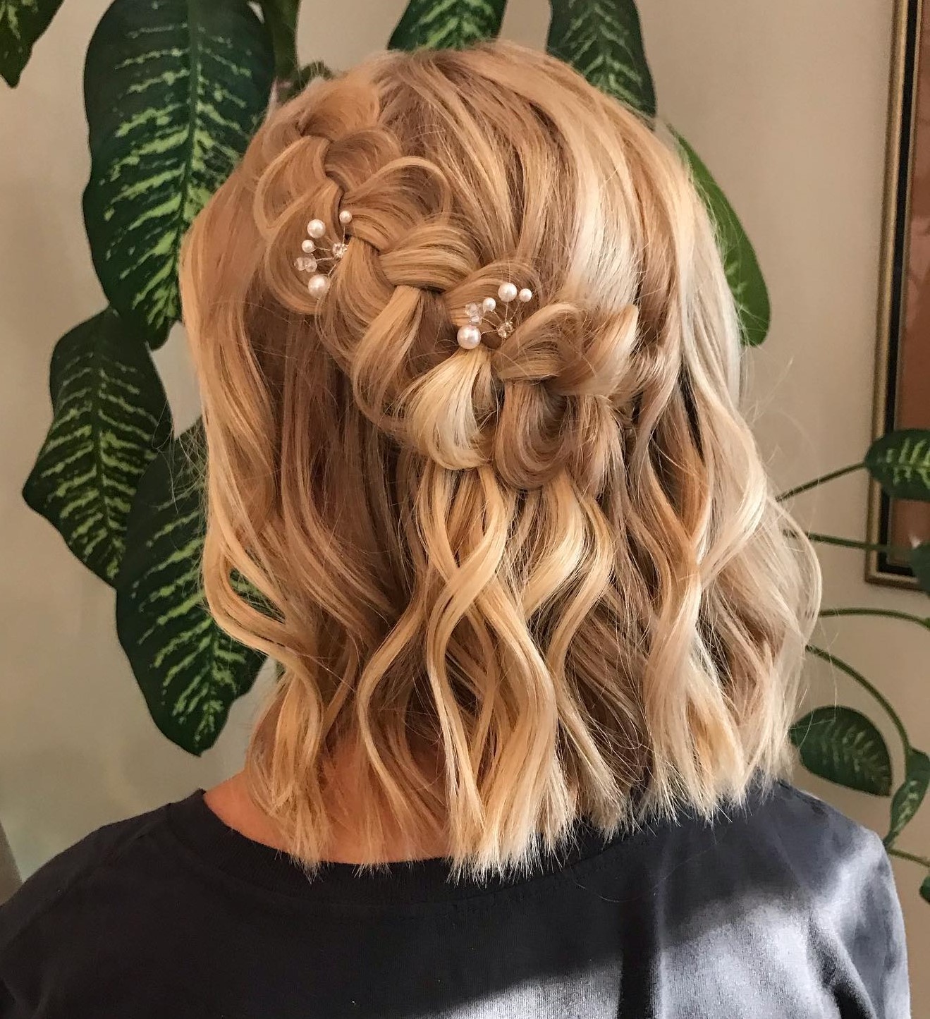 Wedding Bob with Half-Up Dutch Braid