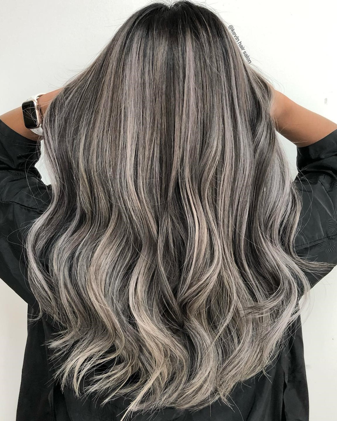 Gray Salt-and-Pepper Balayage Hair