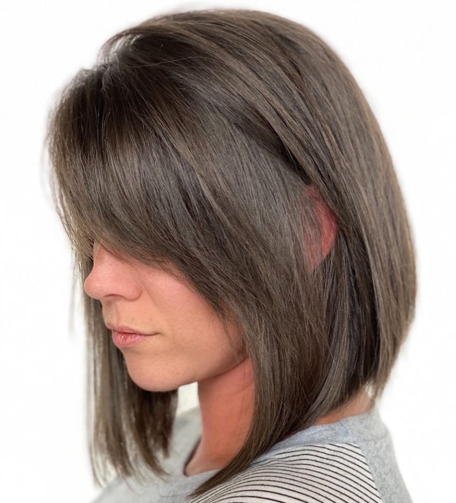 Inverted Bob with Feathered Bangs