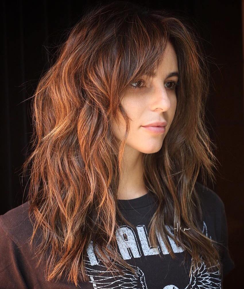 Long Brown Shag with Auburn Highlights
