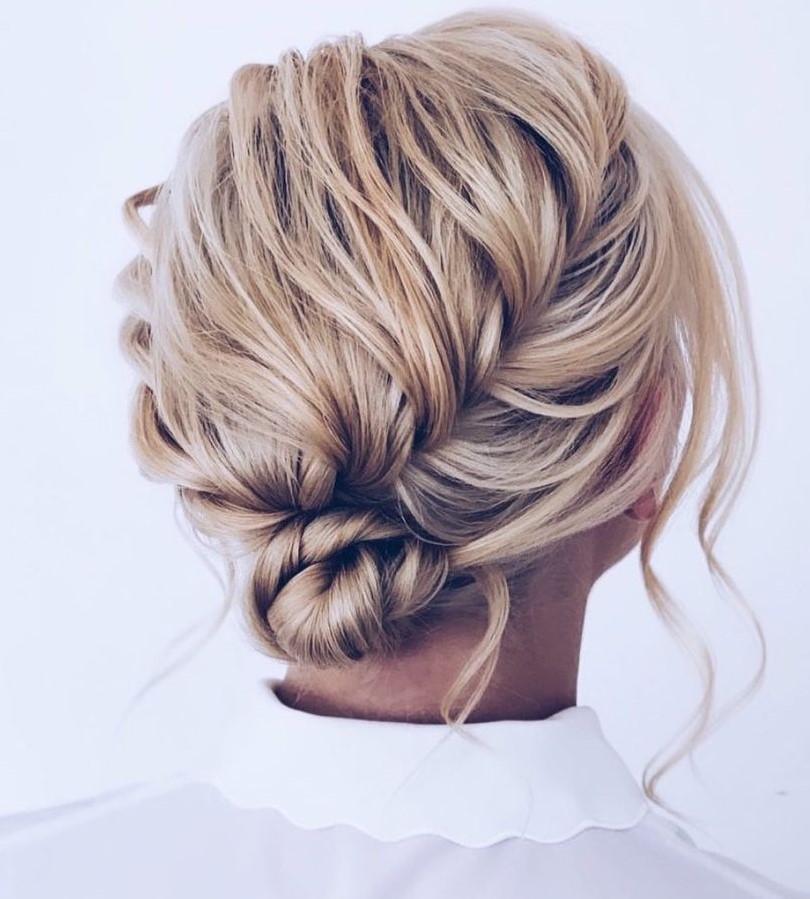 Wedding Braid and Bun for Shoulder-Length Hair
