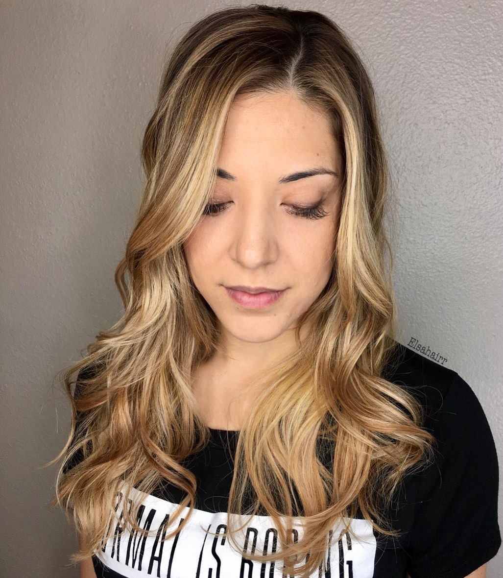 Long Wavy Blonde Balayage Hairstyle