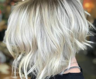 Choppy Silver Blonde Bob Cut