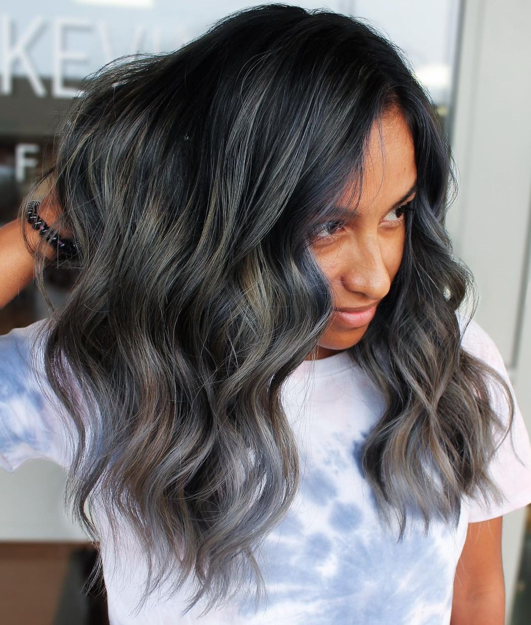 Black Hair with Babylights