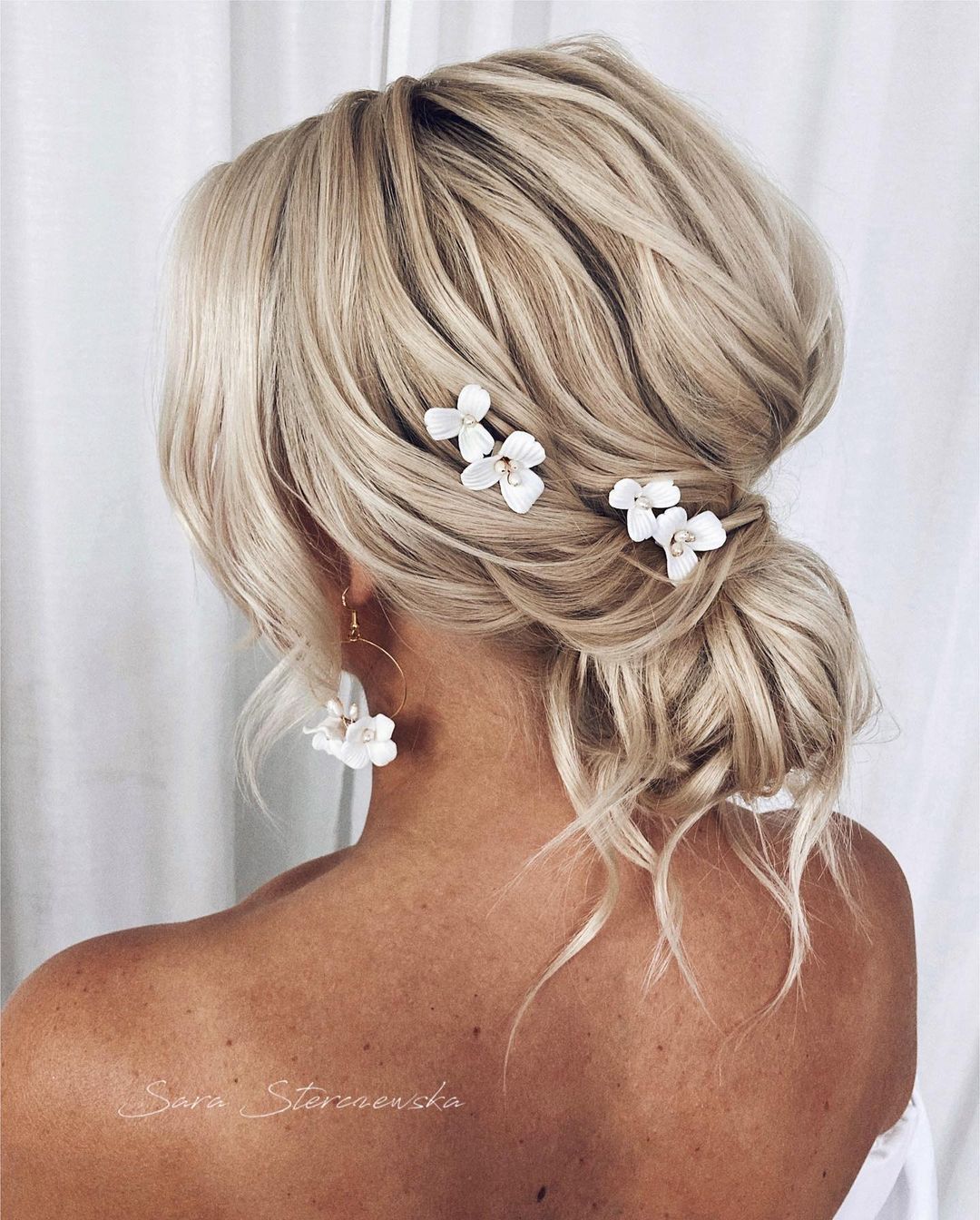 Undone Low Bun for Wedding