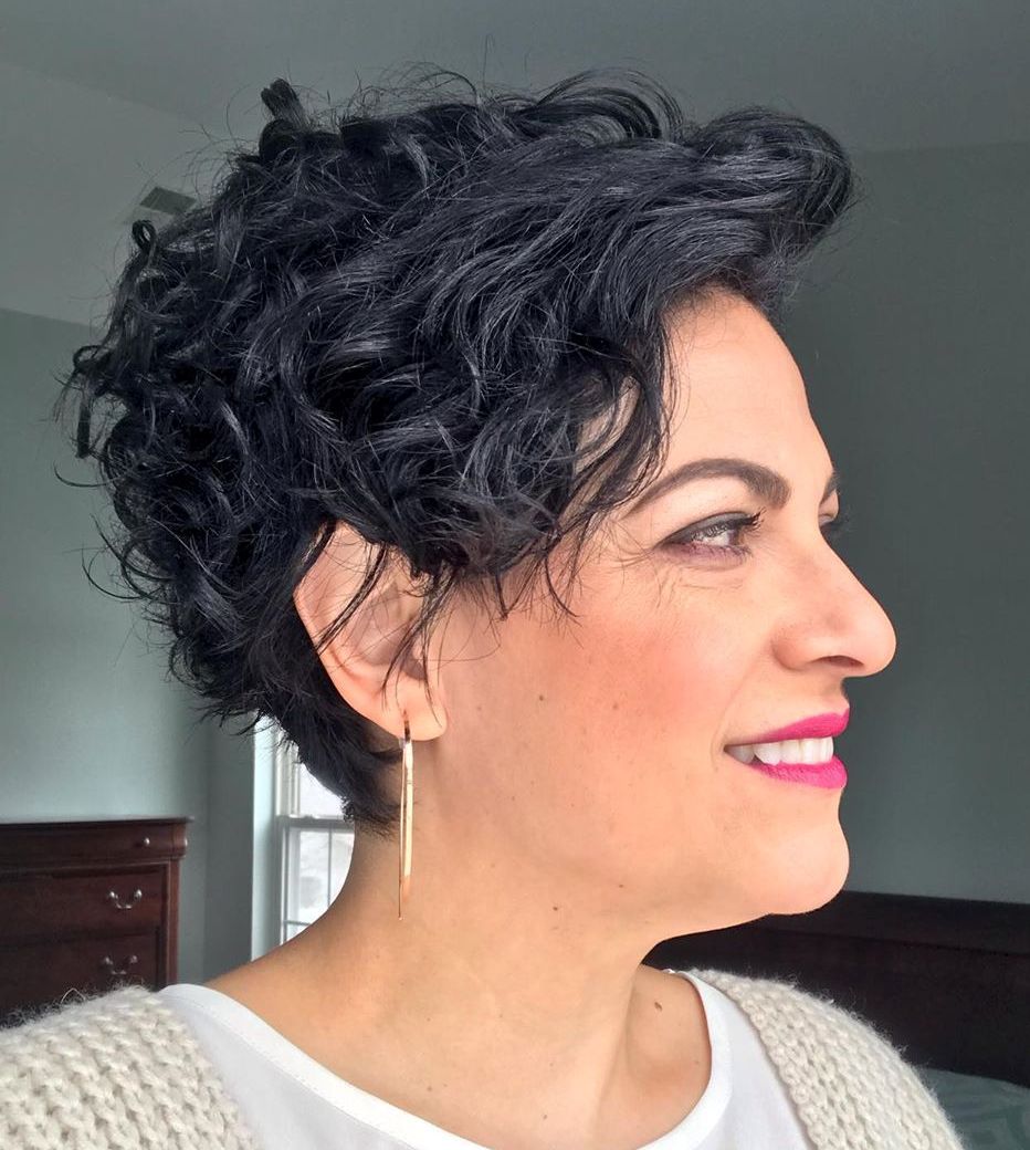 Female Tapered Curly Pixie Hairstyle