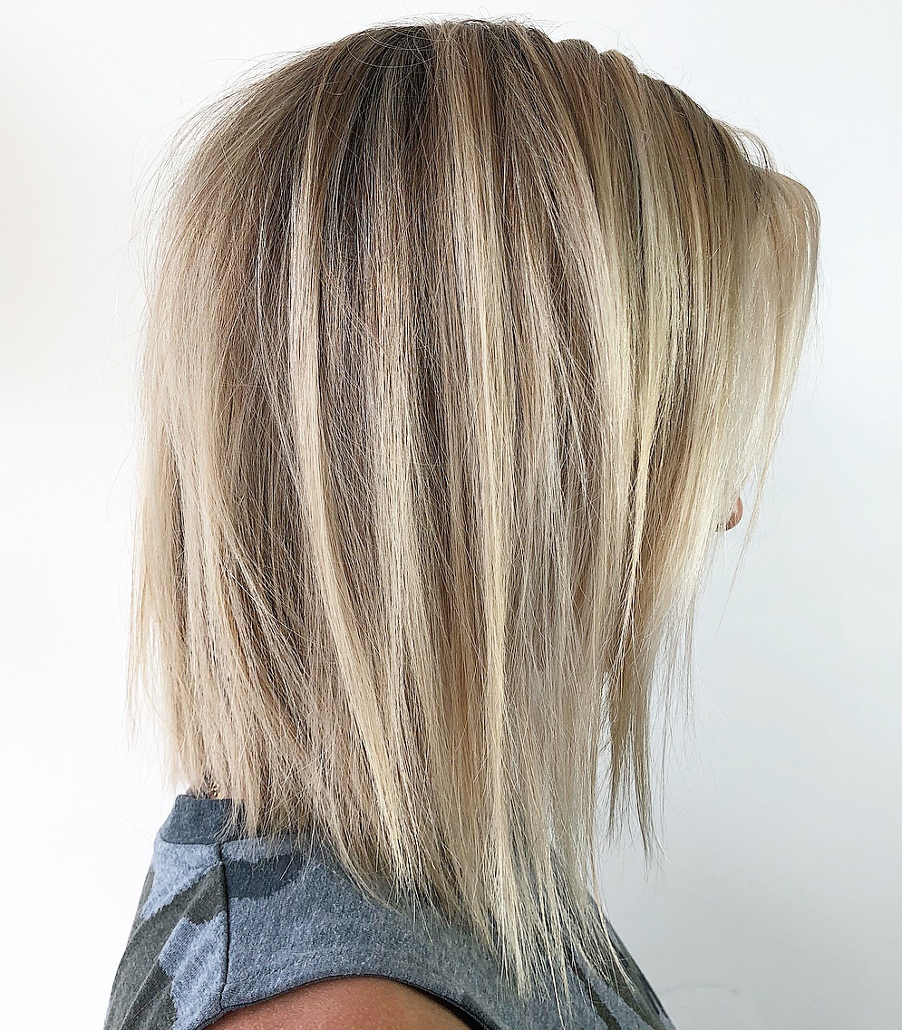 Choppy Angled Bob for Very Thin Hair