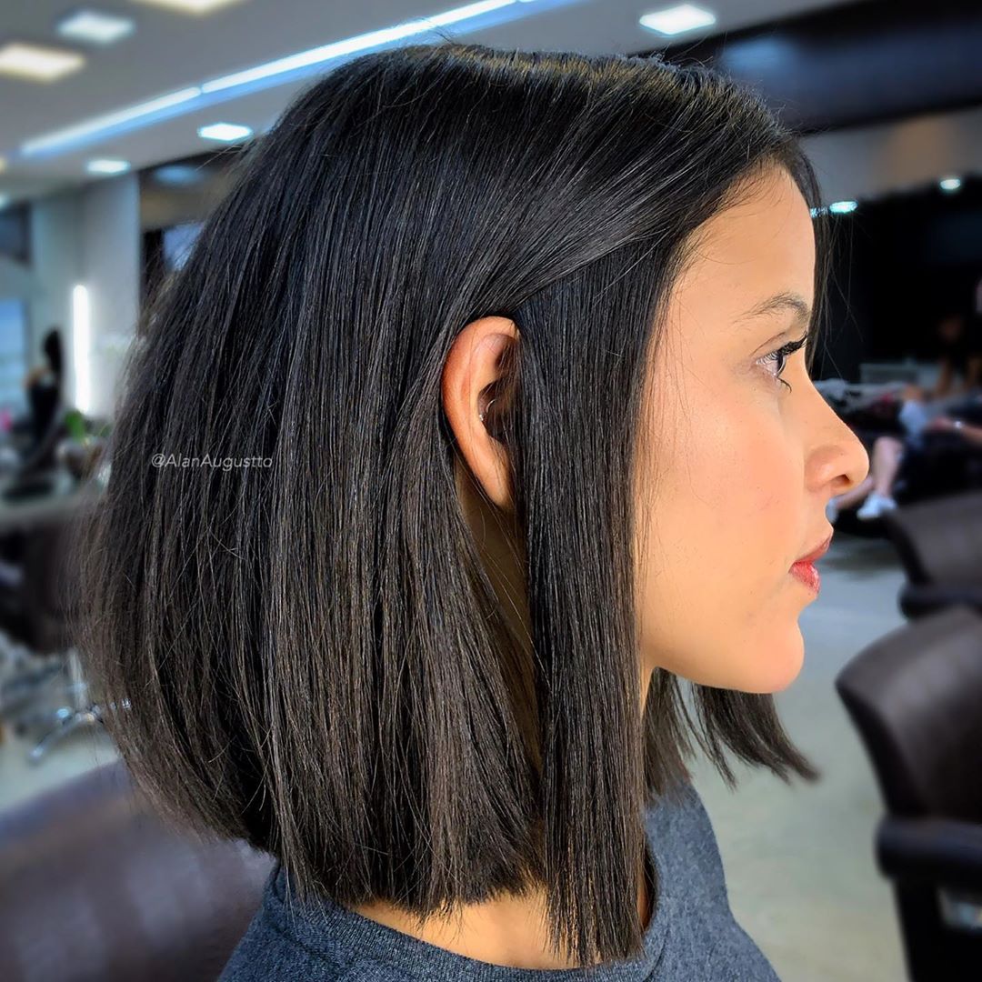 Blunt Cut Lob for Thick Hair