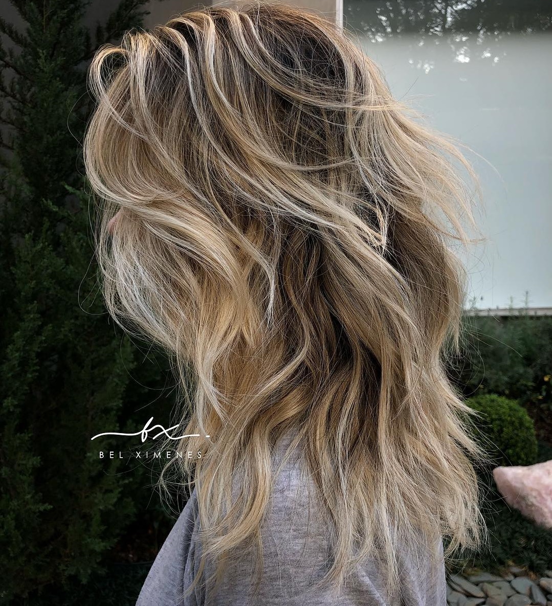 Shoulder-Length Brown Blonde Shag